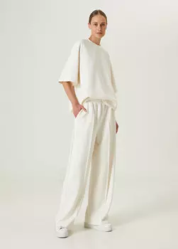 Белые широкие брюки из джерси Beymen