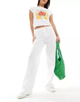 Белые широкие брюки с пуантами ASOS DESIGN