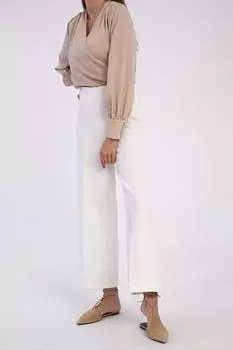 Белые широкие брюки со следами железа ALL DAY