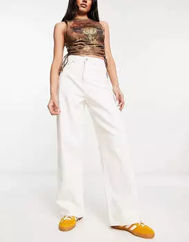 Белые широкие джинсы с завышенной талией JJXX Tokyo