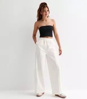 Белые широкие джоггеры для девочек New Look, белый