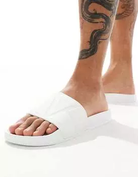 Белые шлепанцы ASOS DESIGN