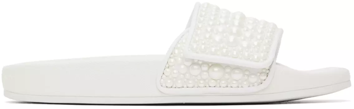 Белые шлепанцы Fitz Jimmy Choo