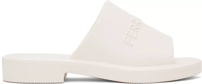 Белые шлепанцы с 3D-логотипом Ferragamo