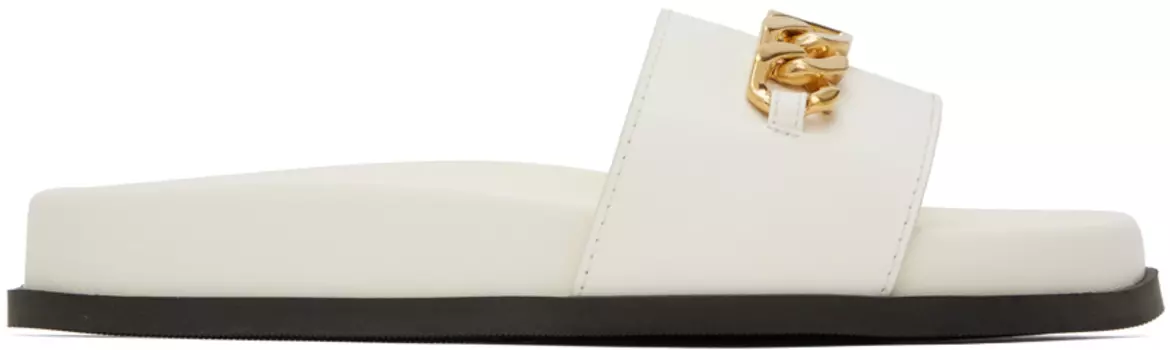 Белые шлепанцы с логотипом Valentino Garavani