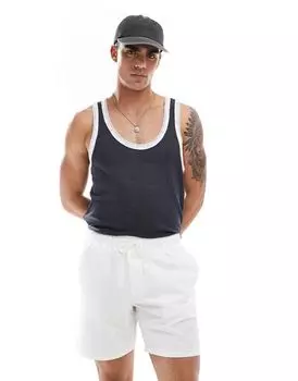 Белые шорты для плавания средней длины ASOS