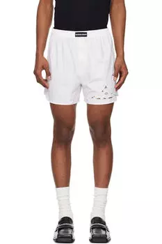 Белые шорты из регенерированного бытового льна Marine Serre