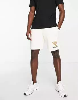 Белые шорты с логотипом-трилистником adidas Originals