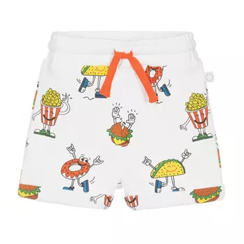 Белые шорты с рисунком Snack Stella McCartney, белый