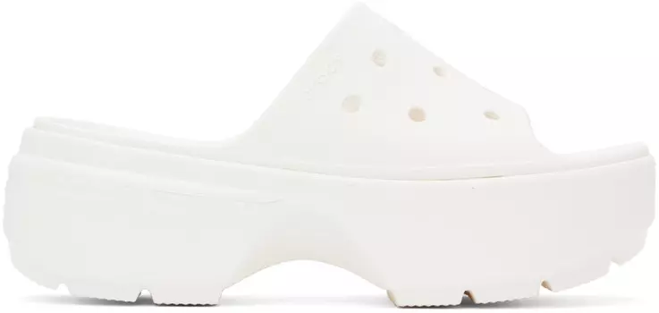 Белые слайдеры Stomp Crocs