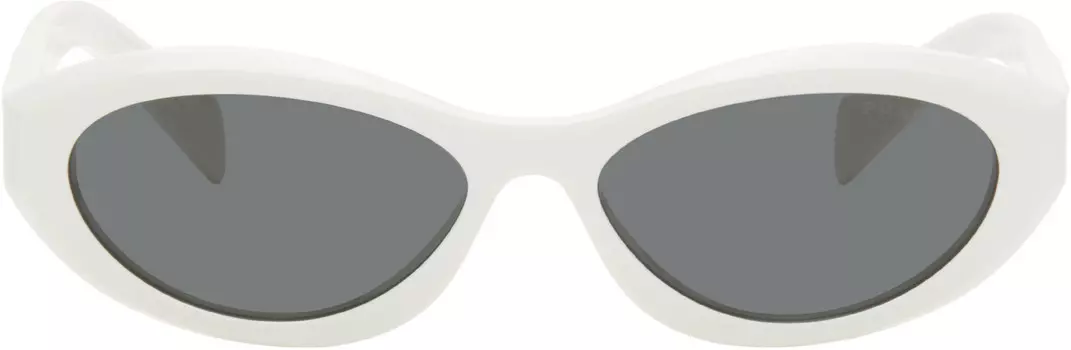 Белые солнцезащитные очки Symbole Prada Eyewear, Slate gray lenses/Chalk white