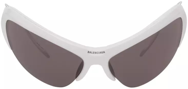 Белые солнцезащитные очки Wire Cat Balenciaga