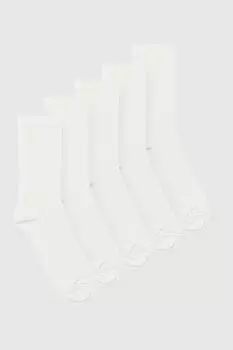 Белые спортивные носки (5 шт.) boohoo, белый