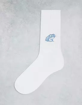 Белые спортивные носки с изображением лягушки ASOS DESIGN