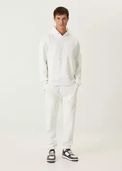 Белые спортивные штаны с заклепками Academia