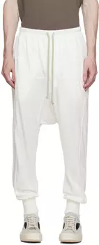 Белые спортивные штаны с завязками Rick Owens DRKSHDW