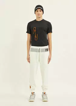 Белые спортивные штаны унисекс rebu jogger Nasaqu