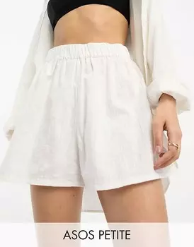 Белые структурированные пляжные шорты ASOS DESIGN Petite