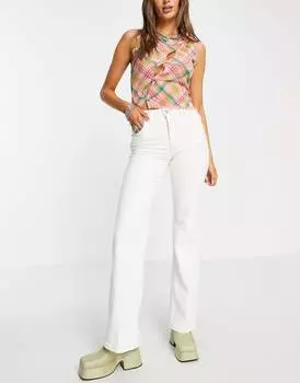 Белые свободные расклешенные джинсы Topshop
