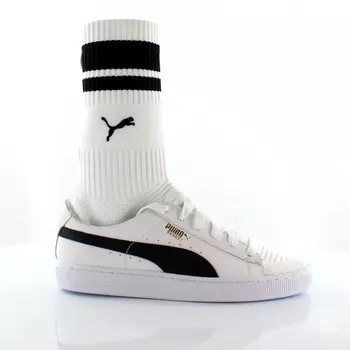 Белые текстильные женские кроссовки Basket Socks evoknit 365832 01 Puma, белый