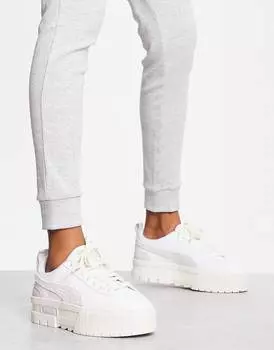 Белые текстурированные кроссовки Puma Mayze нейтрального цвета