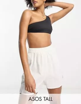 Белые текстурированные пляжные шорты ASOS DESIGN Tall — часть комплекта