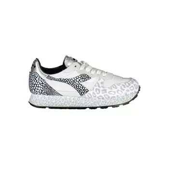 Белые тканевые женские кроссовки Diadora