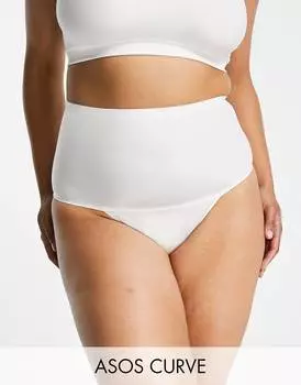 Белые трусики-танга с завышенной талией ASOS DESIGN Curve