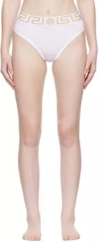 Белые трусы с каймой Greca Versace Underwear