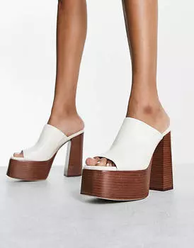 Белые туфли-лодочки на деревянной платформе Jeffrey Campbell Luna Luv