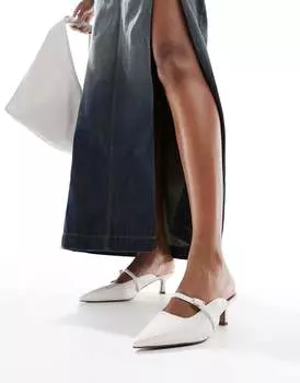 Белые туфли-лодочки на каблуке ASOS DESIGN Samson Mary Jane