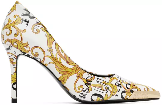 Белые туфли на каблуках Scarlett Versace Jeans Couture