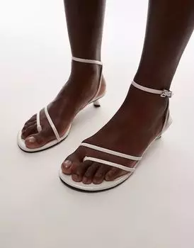 Белые туфли на каблуке с ремешками Topshop Isme