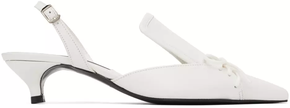 Белые туфли на шнуровке Pushbutton