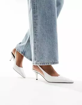 Белые туфли под крокодила ASOS DESIGN Shake