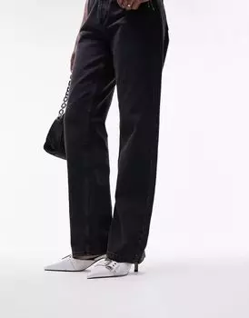 Белые туфли под крокодила Topshop Eden на остроконечном каблуке с пряжкой