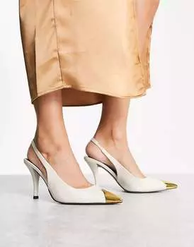 Белые туфли средней длины с пяткой и пяткой на пятке ASOS Scandal
