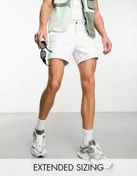 Белые укороченные облегающие шорты ASOS DESIGN
