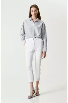 Белые узкие брюки с эластичной резинкой на талии Network, белый