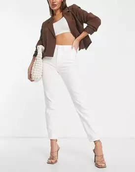 Белые узкие джинсы Mom с завышенной талией River Island