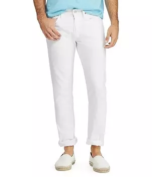 Белые узкие прямые эластичные джинсы Polo Ralph Lauren Hudson Varick, белый