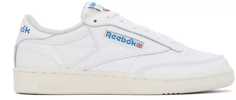 Белые винтажные кроссовки Club C 85 Reebok Classics, Ftwwht/Chalk/Vecblu