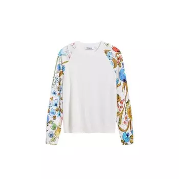 Белые вискозные топ и футболка Desigual