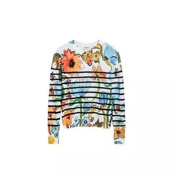 Белые вискозные топ и футболка Desigual