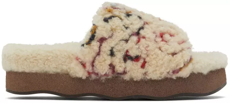 Белые волнистые шлепанцы Chlo