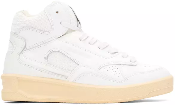 Белые высокие кеды Jil Sander