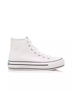 Белые высокие женские спортивные туфли на толстой подошве Mustang, белый