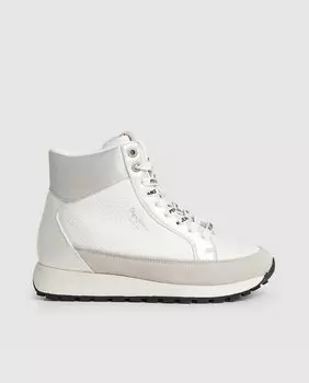 Белые высокие женские спортивные туфли Pepe Jeans, белый
