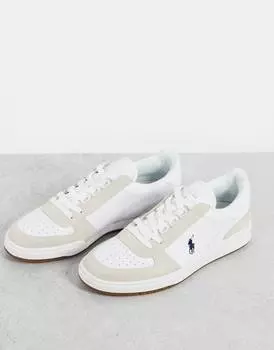 Белые замшевые кроссовки Polo Ralph Lauren Court с логотипом в виде пони
