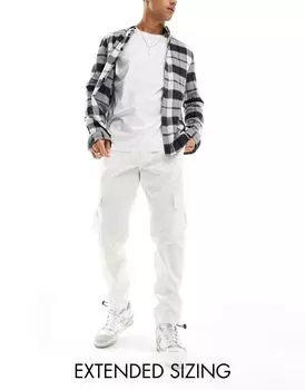 Белые зауженные брюки карго ASOS DESIGN